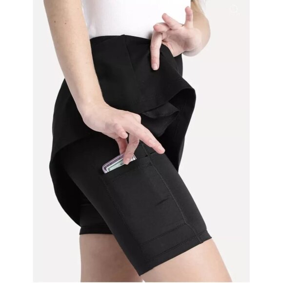 Betabrand Ponte Wrinkle Resistant Pull On Skirt Womens Size XXL Work Skort Black - Picture 2 of 12